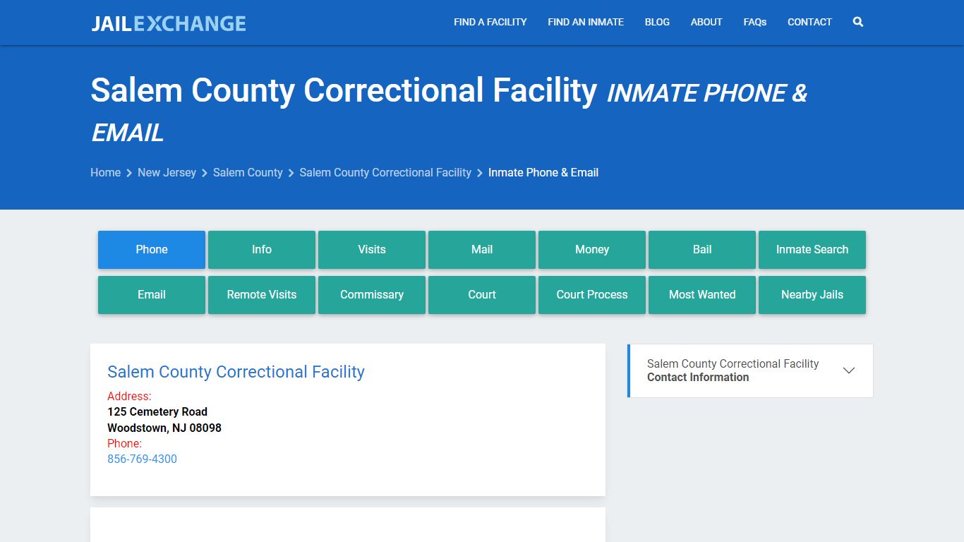 Inmate Phone - Salem County Correctional Facility, NJ - Jail Exchange